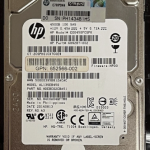 HP 450GB 10K RPM 6G SFF SAS Sunucu HDD 652566-002